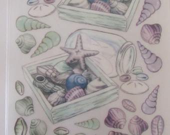rub - On - transfers all carriers - acid - seashells theme