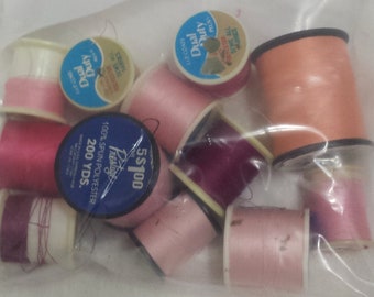 VINTAGE Thread - Pink - Various Shades and Amounts - Craft Supplies DIY Decoration Gift