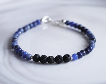 Sodalite, Lava Bracelet