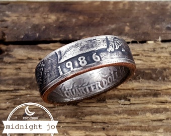 1986 Coin Ring - 1986 Quarter Ring - US Coin Rings - Liberty Quarter Rings - 1986 Ring - 1986 Jewelry - Birthday Gift - Anniversary Gift