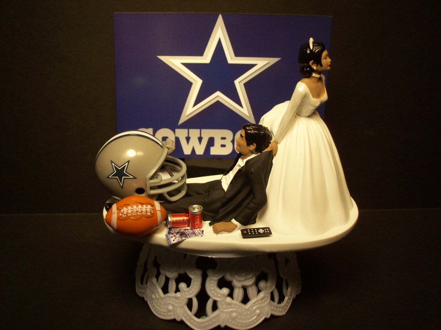 DALLAS COWBOYS Football Bride and Groom African American or