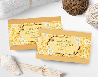 Soap Labels - Honey Soap Labels - Soap Packaging - Soap Wrapper - Cosmetic Labels - Printable Label Design - Product Labels - SW-3