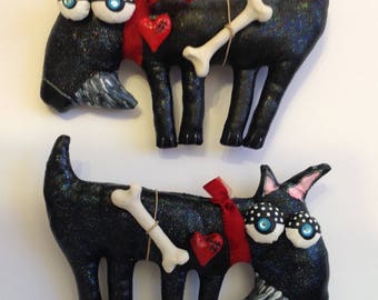 One small Scottie or Schnauzer pup fridge art