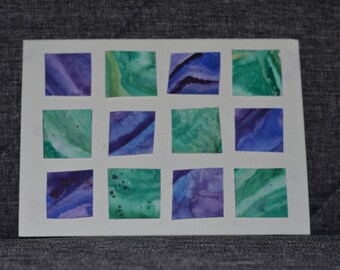 Green and Purple handmade card