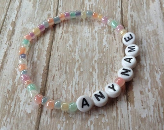 letter bead bracelet etsy letter bead bracelet