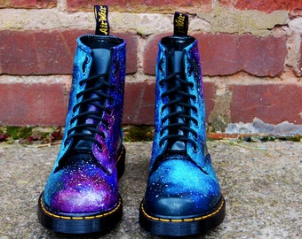 Galaxy Cosmic Gothic Print Doc Dr Martens. Hand Painted . Made to order. Any size