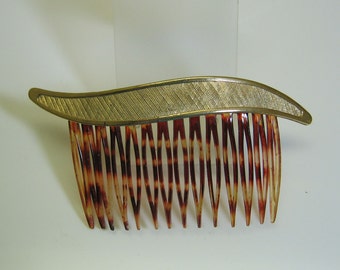 1960s Golden Metal Free Form Hair Comb