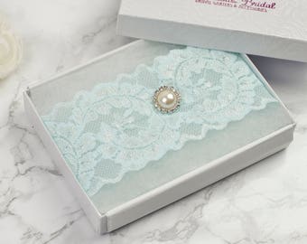 Garter UK - Something Blue Garter -Wedding Garter - Bridal Garter - The Original Simply Chic Garter - Brides Garter - Wedding Garter UK