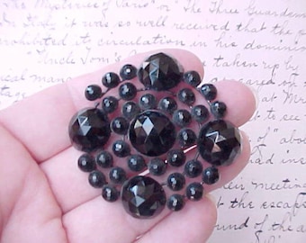 Beautiful Black Glass Victorian Bead Jewelry Finding