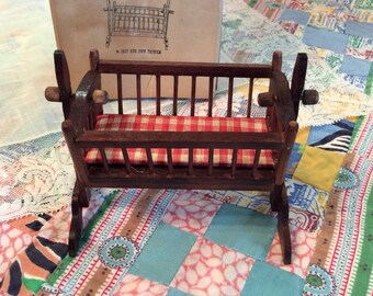 Concord Miniature Colonial Cradle, Dollhouse Furniture ,Swinging baby cradle