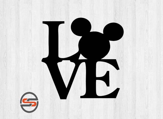 Love Disney SVG Mickey Mouse Ears Silhouette Digital Clip