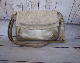 Gold Fressia Fold Over Bag