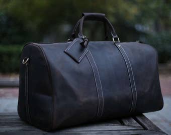 Leather duffle bag/ Weekender bag/ Overnight bag/ Personalized bag/ Weekend bag/ Duffle bag/ Carry on bag/ Gift for her/ Travel bag/Gym bag,