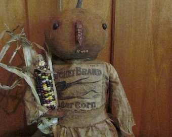 Primitive Pumpkin Doll and Corn Label PDF EPattern ~ Sweetpeas Primitives
