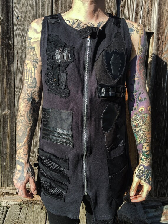 Unisex post apocalyptic vest Dark fashion vest Post