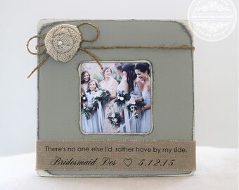 Personalized Bridesmaid Maid of Honor Matron of Honor Gift. Personalized Distressed, Shabby Chic, Rustic Picture Frame