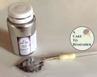 1 ounce Silver luster dust highlighter for cakes- Decorative use only, non-edible high gloss silver powder for gumpaste and cake decorating