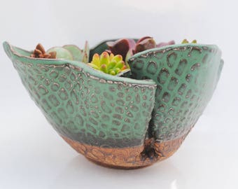 ceramic planter pot garden plant bowl window garden wavy planter