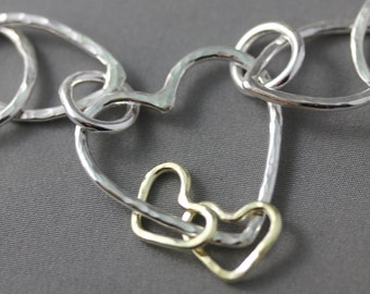 A Touch of Gold, Mama Metal: 18kt Gold Hearts, Circles, Drops, Add 18kt Gold to Custom, Semi-Custom, Cherished Links, 10-12 mm in Size