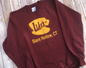 Luke's Diner Sweatshirt - Gilmore Girls Sweatshirt - Stars Hollow - Lorelai – Rory - Luke's Diner - Coffee - Gilmore Girls