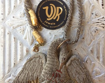 Sammlungen des 19. Jahrhunderts Swan Halskette Ornament, das alte Kabel