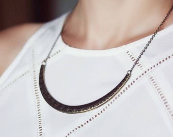 Bronze Necklace Simple Minimalistic Necklace Boho Necklace Antique Bronze Collar Necklace Statement Necklace Bronze Jewelry Bib necklace