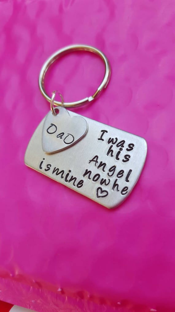 Dad Memorial Keychain Loss of Father Sympathy Gift To