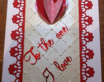 Valentine's day, red and cream card