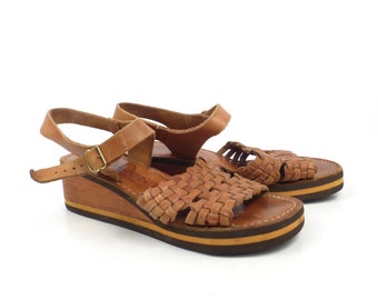 Wood heel sandals | Etsy