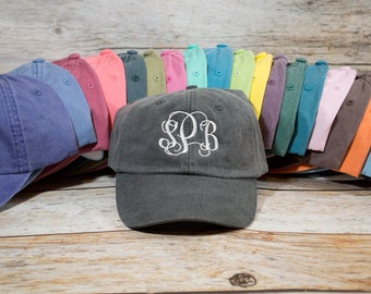 Monogram Hat, Custom Embroidered Monogram Hat, Embroidered Hat, Summer Hat, Personalized Hat, Custom Hat, Monogrammed Hat, Distressed Hat