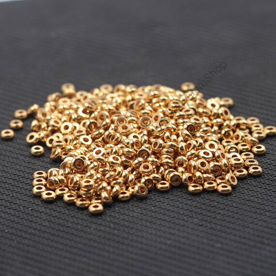 Items similar to 5mm Gold Plated Chunky Beads For Jewelry Making Craft Supplies Wholesale Charms ...