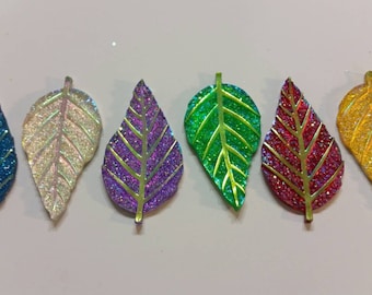 Glittery Leaves Needle Minder