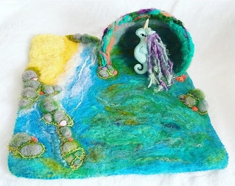 SALE! Playmat, Playscape, Waldorf, Waldorf Toys, Play Mat, Playset, Needlefelted, Needle Felted, Felted, Felt Mat, Felt, Wool felt, Mermaids