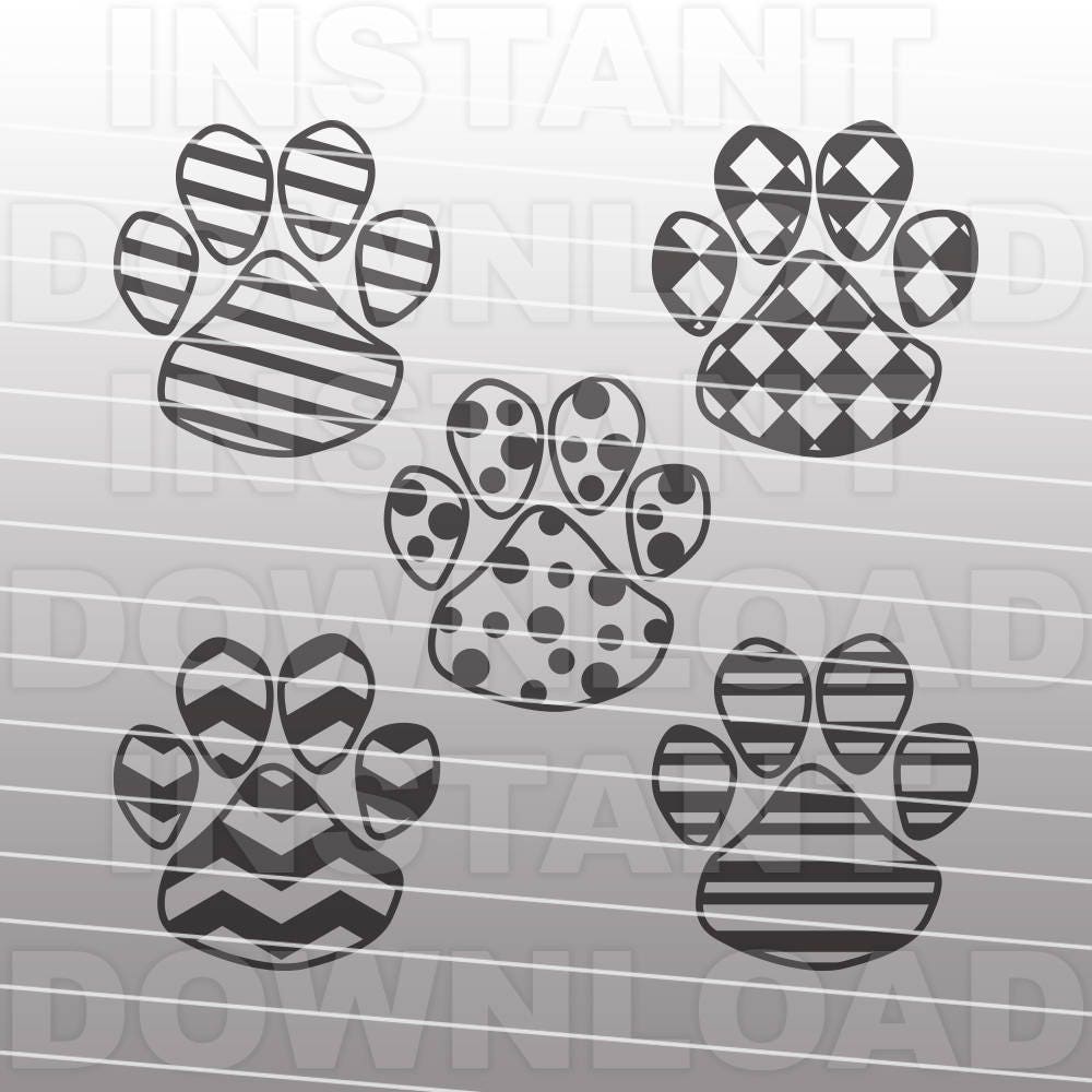 Download Paw Prints SVG File,Patterned Dog Paw Print svg -Vector ...