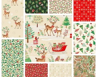 TRADITIONAL CHRISTMAS Collection 2017 by Makower Fabrics