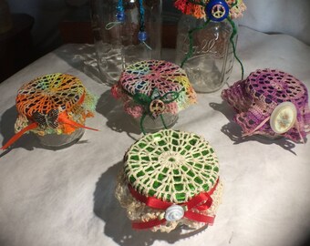 Mason Jar Lids and Toppers - lot of 6