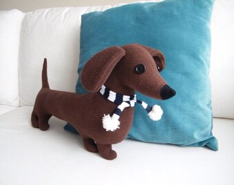 Sausage dog soft toy ( dachshund pillow, long dog cushion ) - Free shipping within the UK
