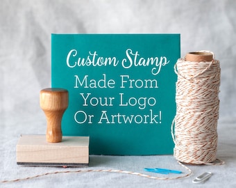 Custom rubber stamp from your logo or artwork - custom logo stamp - custom packaging stamp - custom size stamp 1x1" 2x2" 3x3" 1x2" 2x4"