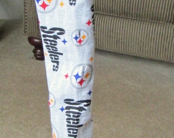 Cane Cover white background with Pittsburgh Steelers Fabric