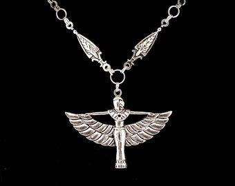 ISIS, egyptian goddess, egyptian necklace, egyptian jewelry, ankh, eye of horus, goth, gothic, magick, darkwave, nefertiti, nile, pyramid
