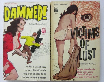 4 Saucy Brunette PULP Fiction Books 1960s Excellent GGA