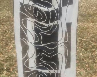 Vintage Vera Neumann Mod Black and White Scarf