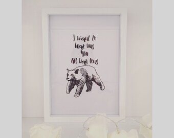 Bear hug print