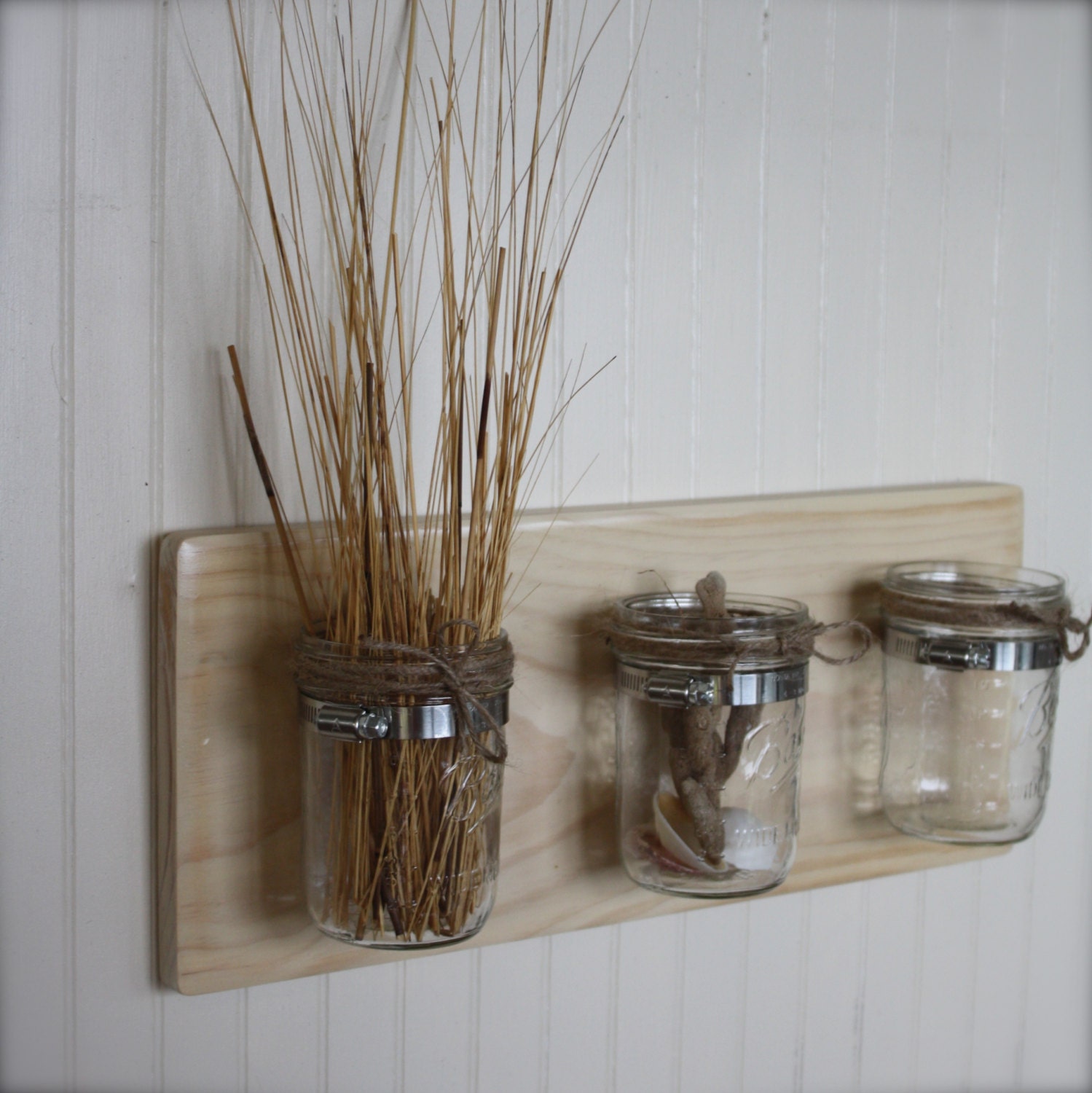 Larger Jars Mason Jar Wall Storage Three Jar Cottage