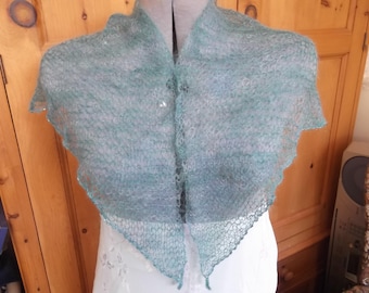 Mohair shawl/wrap with beaded edging