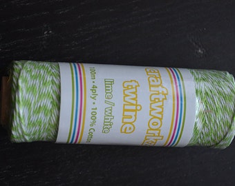 Green and white bakers twine