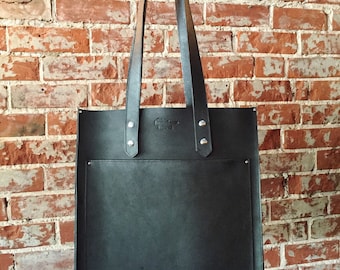 The Pocket Tote (pictured in black leather)