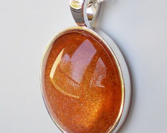 Orange Holographic Nail Polish Necklace Jewelry Spectrum Cosmetic Huntsman Nail Polish Jewelry