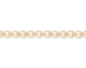 4mm Gold Swarovski Pearls - 48 pcs // 5810 4mm Gold Pearls