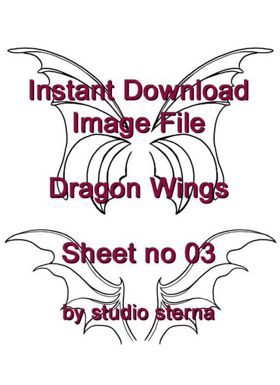 Items similar to dragon wings no 03 design sheet download printable